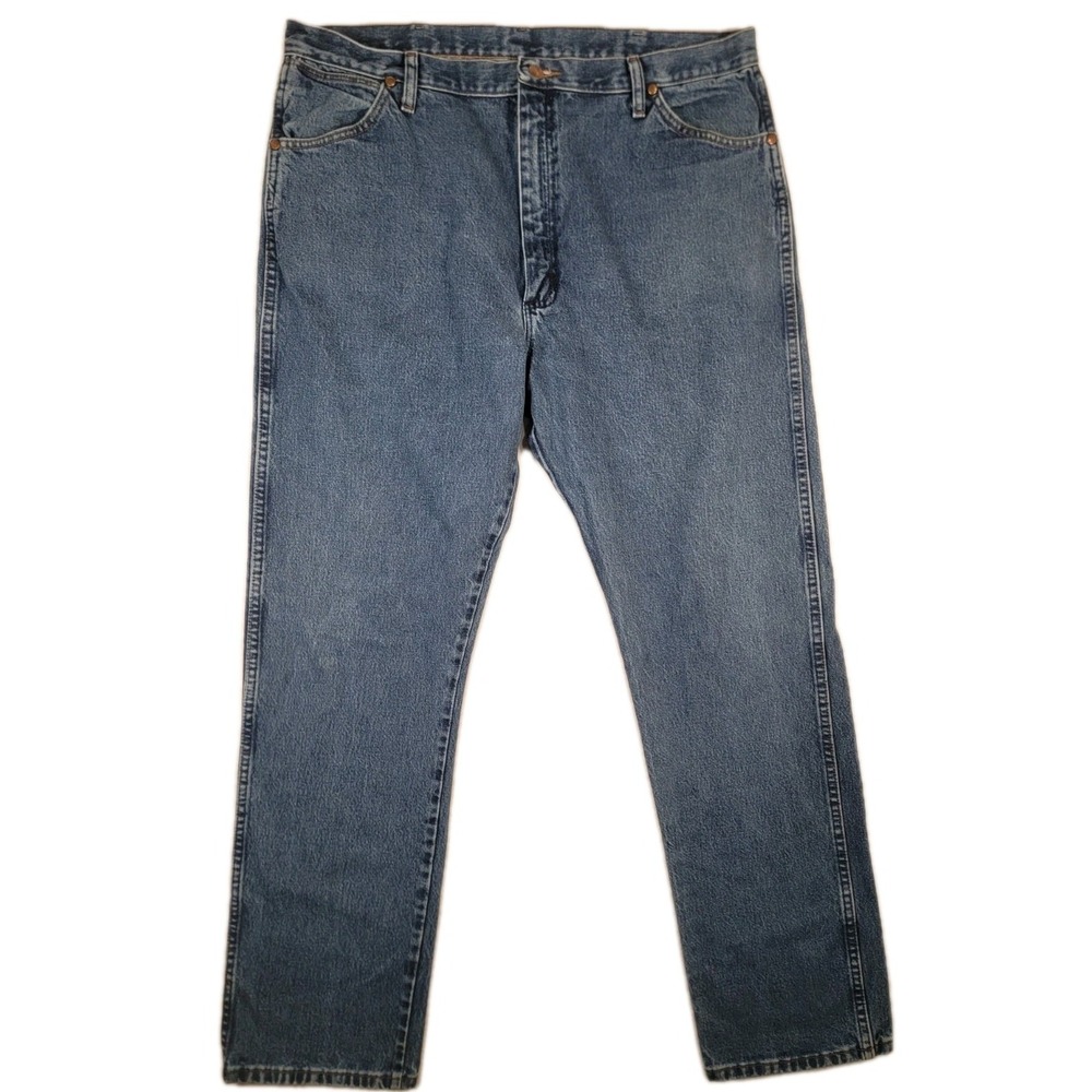 Wrangler Cowboy Cut Jeans 40x34 Mens 13MWZ Rigid‎ High Rise Blue Denim Stonewash